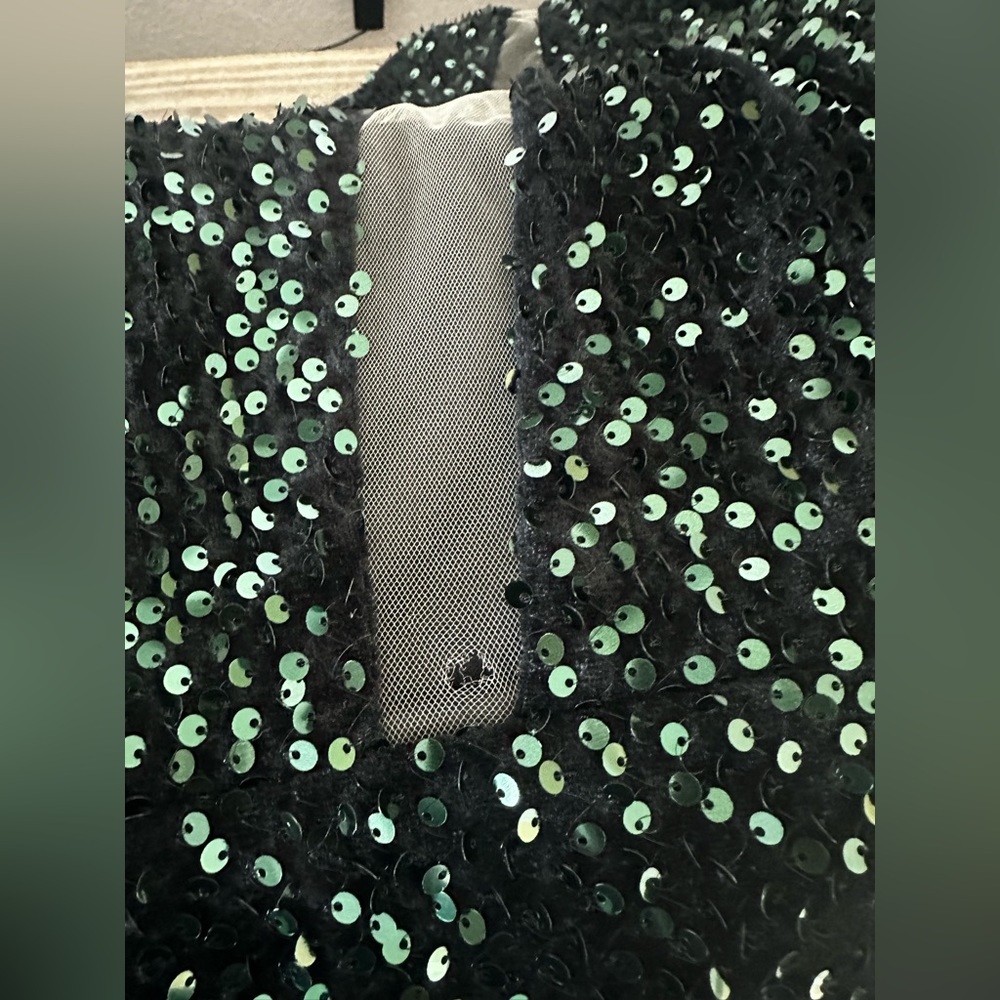 Seomiscky Plus Size One Shoulder Dress Green Sequin Dress - Picture 5 of 9